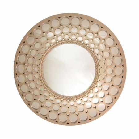 PURELY PECAN Gordon 31812233 24.75 in. Glamorous Cascading Orbs Silver Framed Round Wall Mirror 31812233